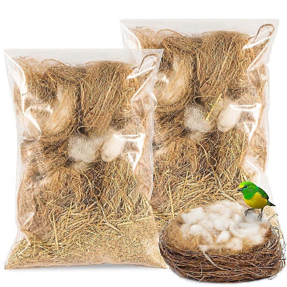 Comfortable Bird Nesting Material Pack – Jute Silk, Straw, Cotton, Agave Sisalana Blend, Suitable for Nest Building