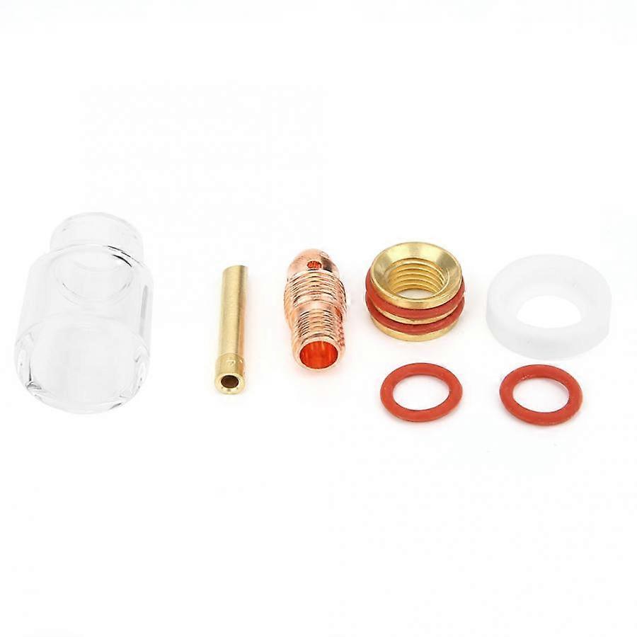 7Pcs 1.6/2.4/3.2mm Tungsten Pin TIG Collet Welding Torch Gas Lens Glass Cup Kit for TIG-9/20 Argon Arc Welding Welding Torch Accessories