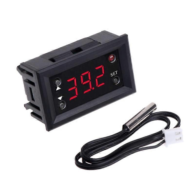 W1218 DC12V Digital Thermostat Temperature Controller For Incubator w/ Probe Red