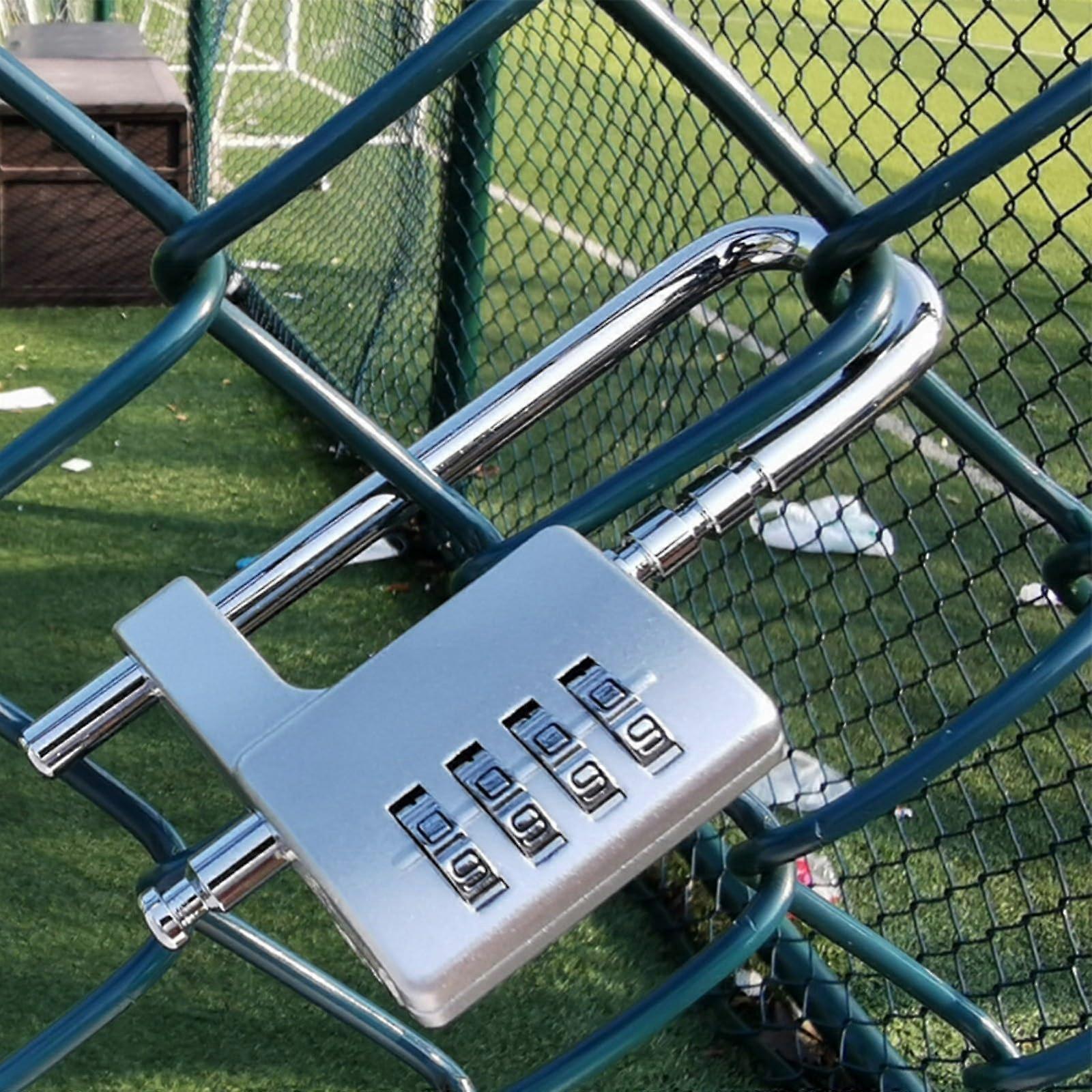 Combination Lock Long Shackle, Adjustable Mechanical Lock With U-Bolt For File Cabinet And Wardrobe Door, Silver