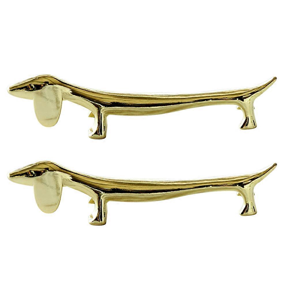 Golden Zinc Alloy Chopstick Rest Decorative Holder for Dining Table Kitchen Accessory 2 Pcs