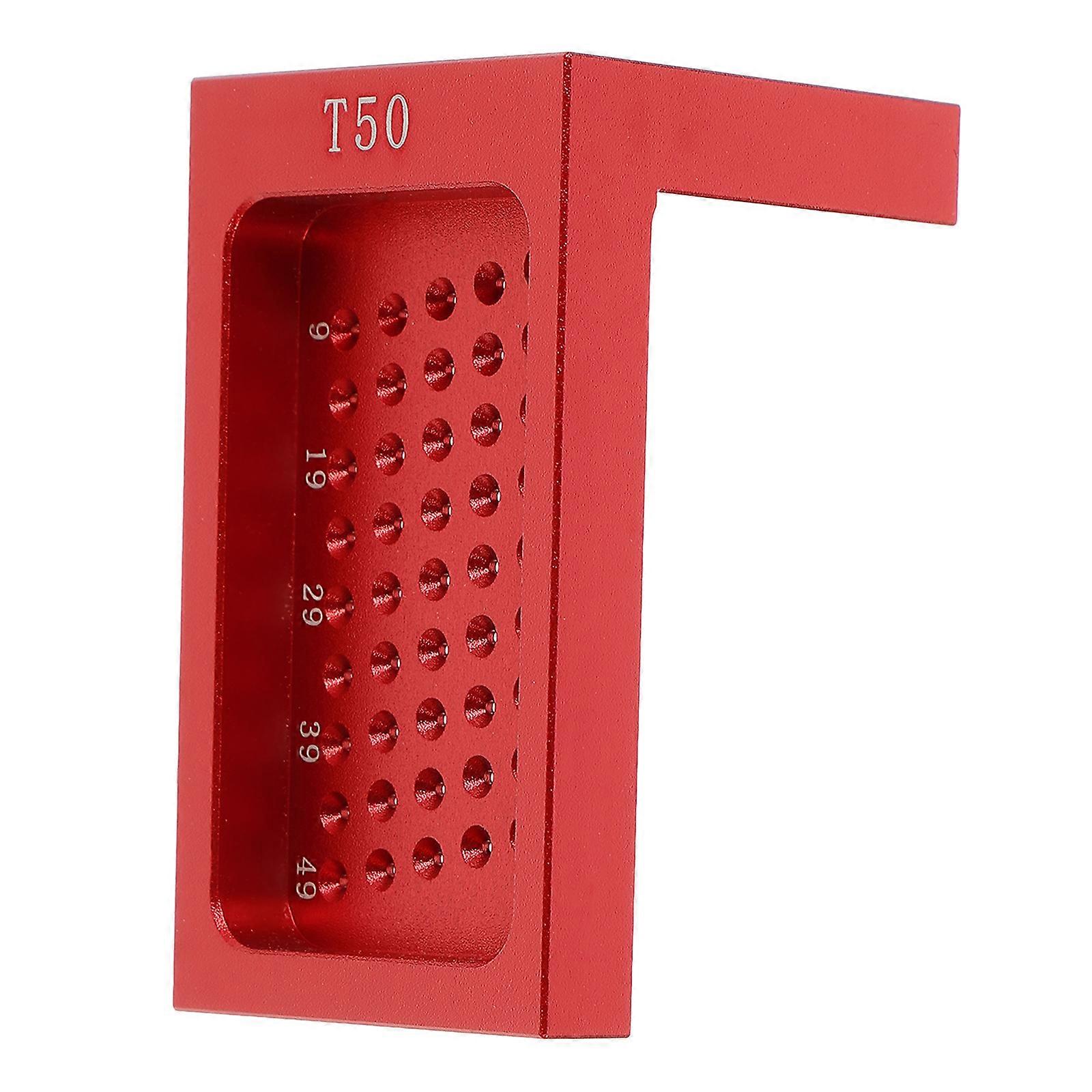 Professional Manufacturing Technology T Shaped Ruler Woodworkers Right Angle Layout Measuring Red 1Set