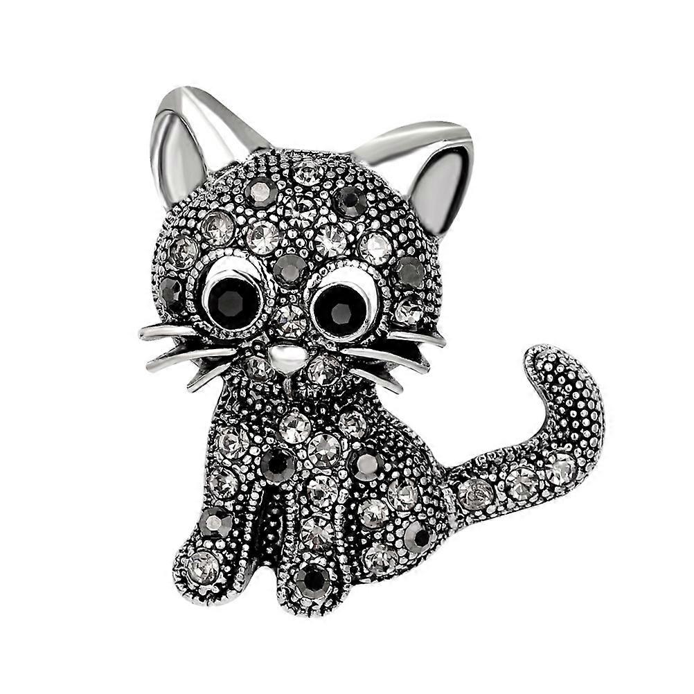 Feline Rhinestone Brooch for Special and Everyday Occasions
