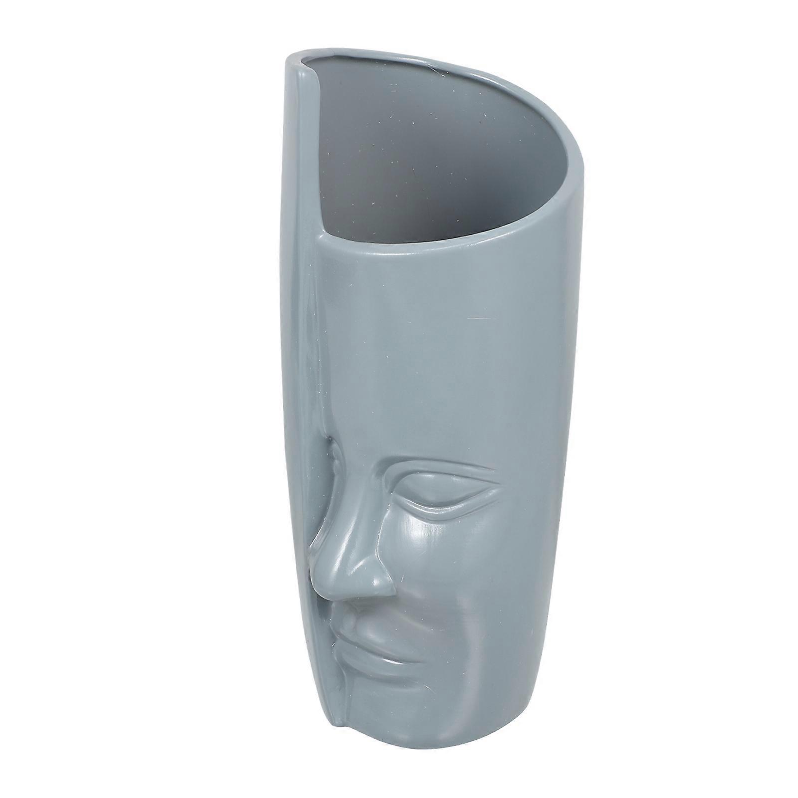 Grey Ceramic Vase Decorative Vase for Home Use 1Pcs Abstract Art Design