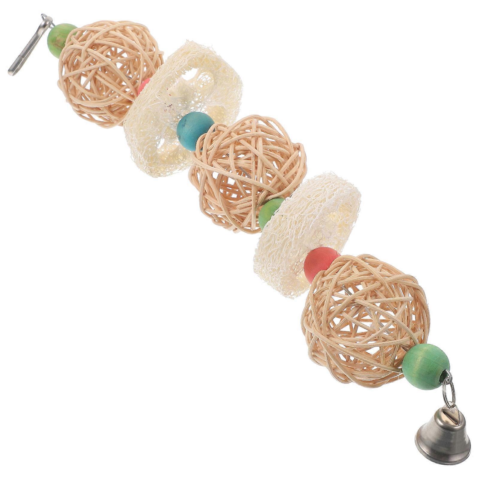Bird Parrot Toy Made from Wood Material Great for Birdcage Ornament 1 Set