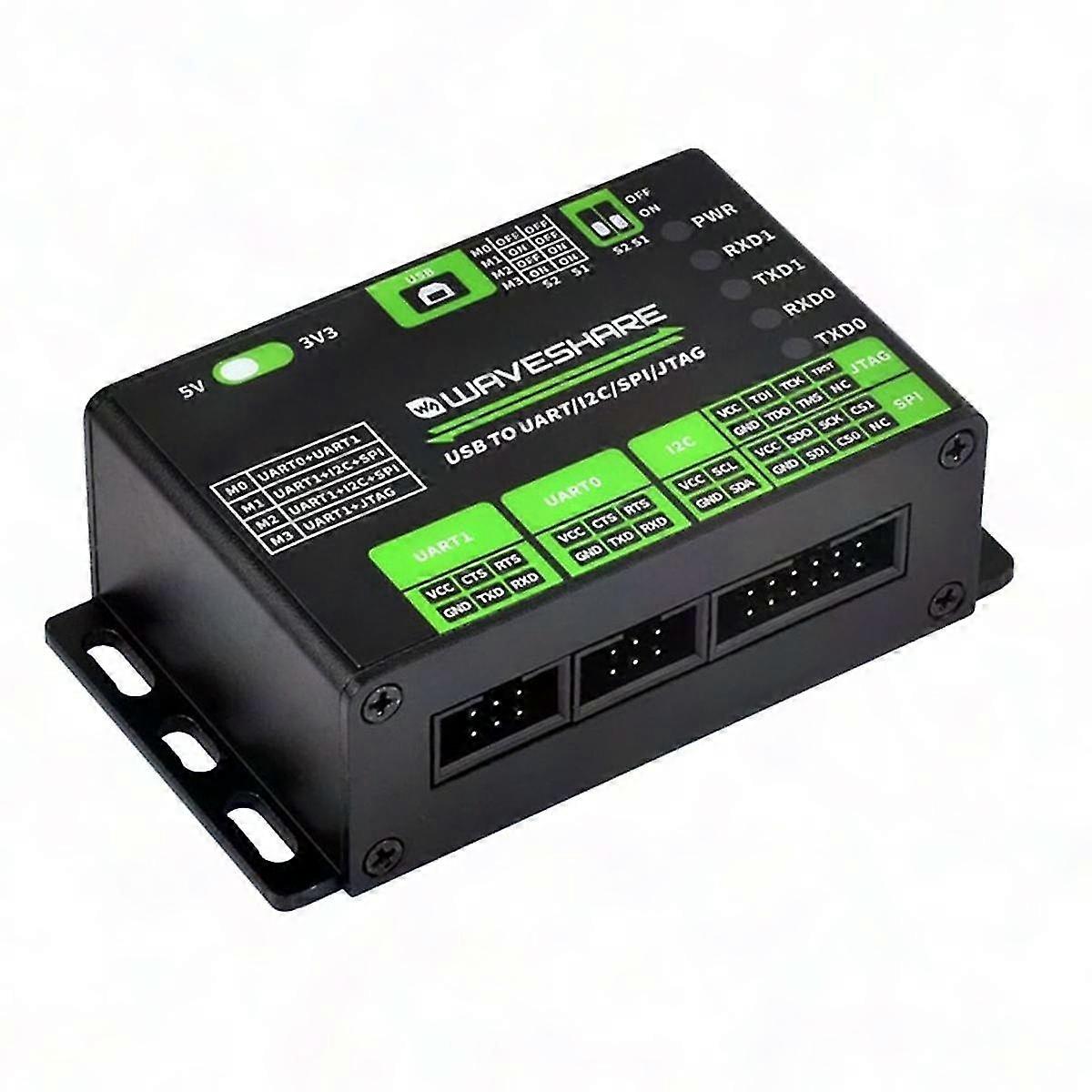 USB to UART I2C SPI JTAG Converter, 2-CH UART & 1-CH UART+SPI, Compatible for Debugging