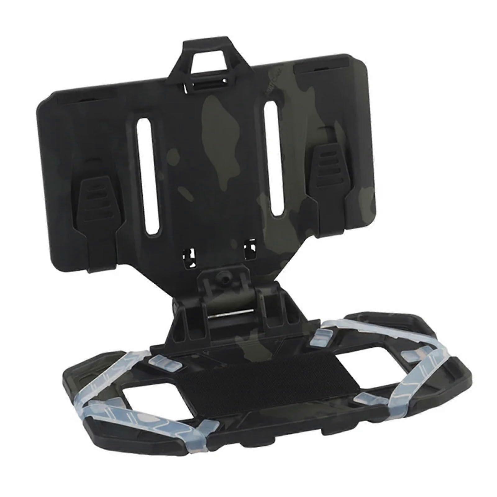 Tactical Vest Phone Holder for Navigation, Quick Release Chest Mobile Phone Board, Black Camouflage Universal Attachment