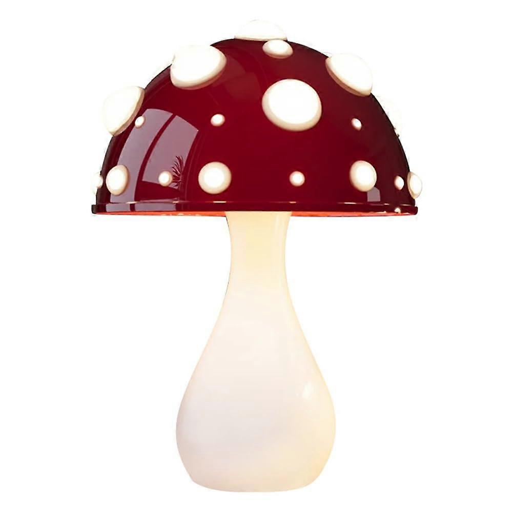 Retro Mushroom Table Lamp with 9 Style Modes, Dimmable Retro Style Bedside Lamp, Large Red Table Lamp for Bedroom and Living Room