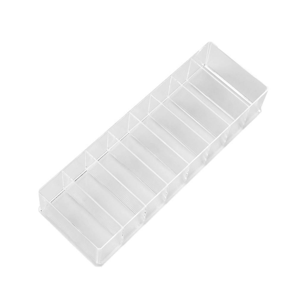 Transparent Plastic Jewelry Box for Storage Organizer with 8 Grids and Lid Design Small Size Fits