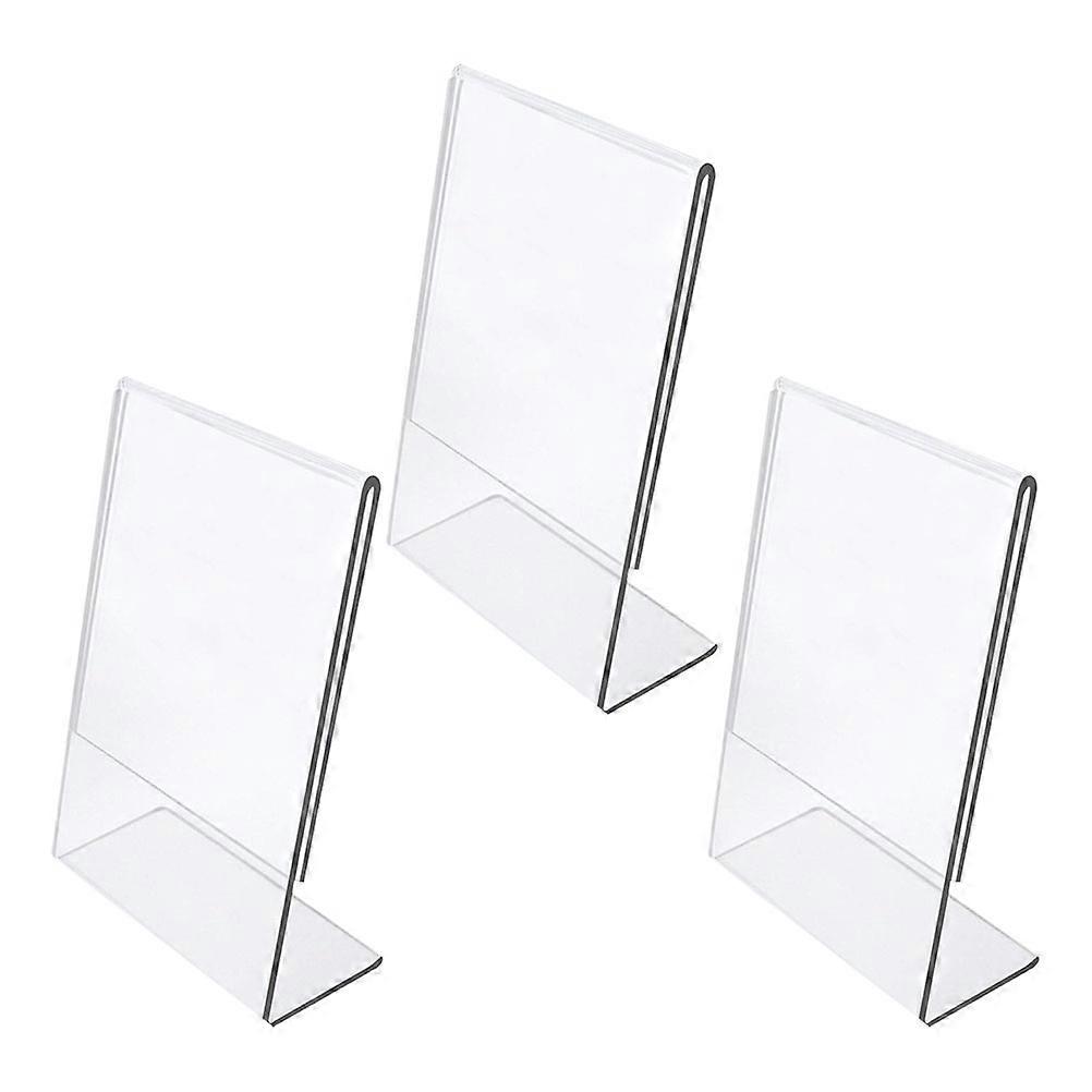 Clear Acrylic Document Sign Holder Set – 3pcs, Back Tabletop Display Stand for Menus, Hotels, Restaurants, Events, Easy Insert, Dust & Water Resistant