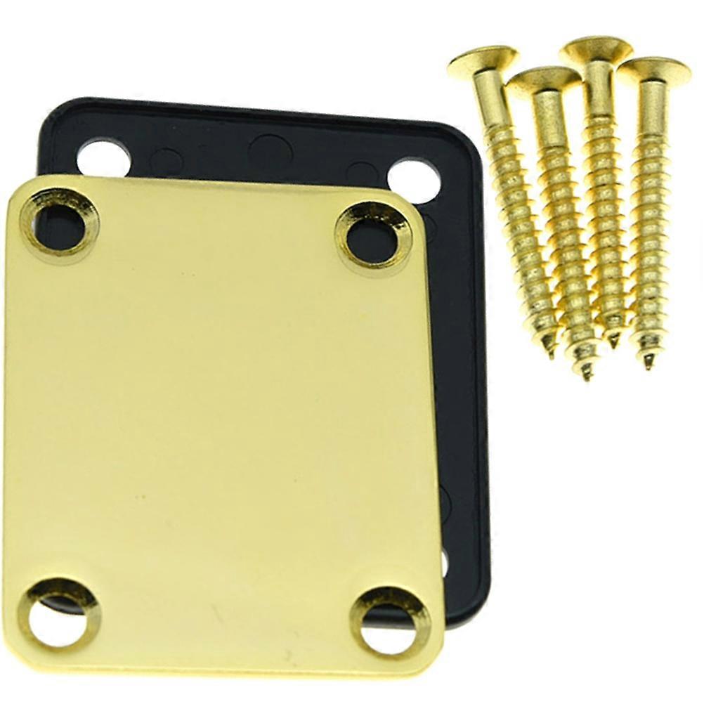 Electric Guitar Neck Plates with Screws – Durable Metal Replacement Parts for Secure Neck Joint, Easy Installation, Includes Plastic Protection Pads