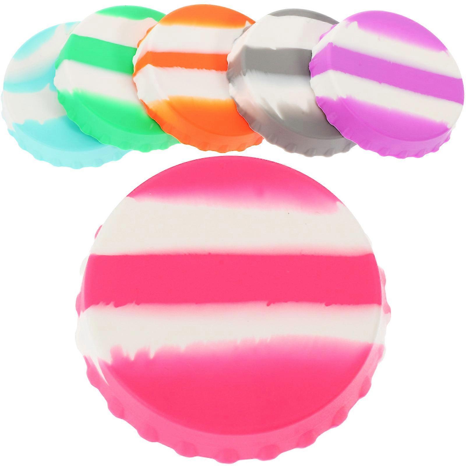 Beverage Seals 6Pcs Silicone Assorted Color Maintain Hygiene Daily Use Simple Design