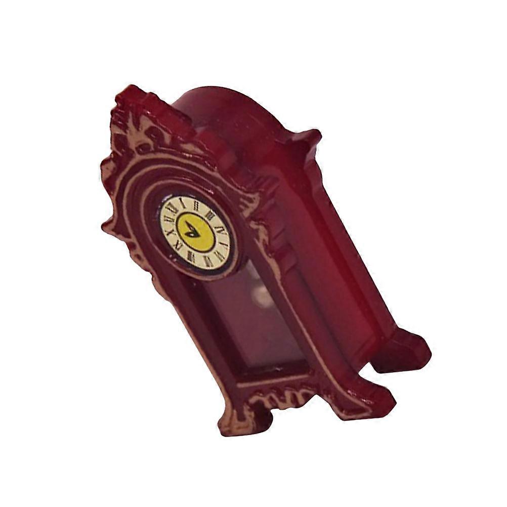 Vintage Style Wooden Mini Desk Clock for Dollhouse Decor & Pretend Play – Classic Simulation Scale Model for Bedrooms & Miniature Crafts