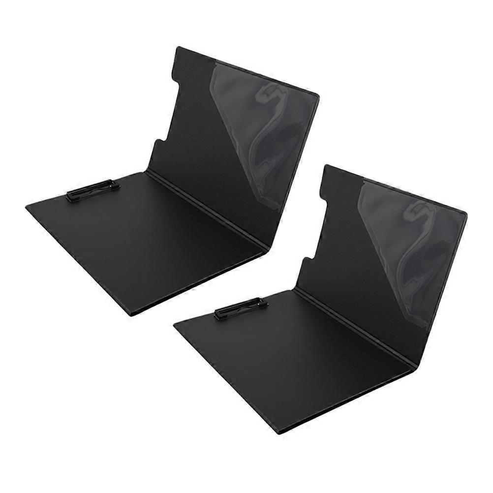 Storage Clipboard 2Pcs Black Plastic A4 Clipboards Suitable For Office Conference And Meeting Writing Surface