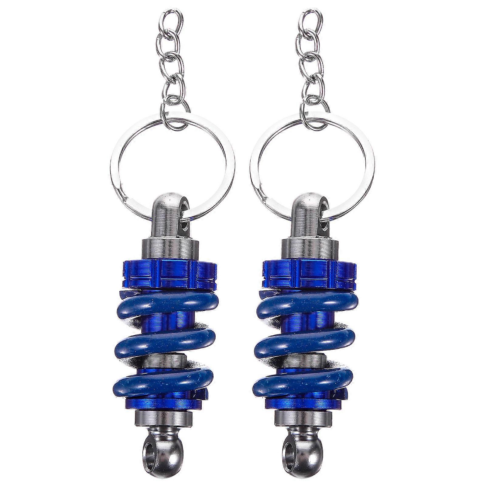 Coilover Keychain Pendant 2pcs – Unique Spring Design Durable Keyring Stylish Auto Accessory for Car and Motorcycle Enthusiasts