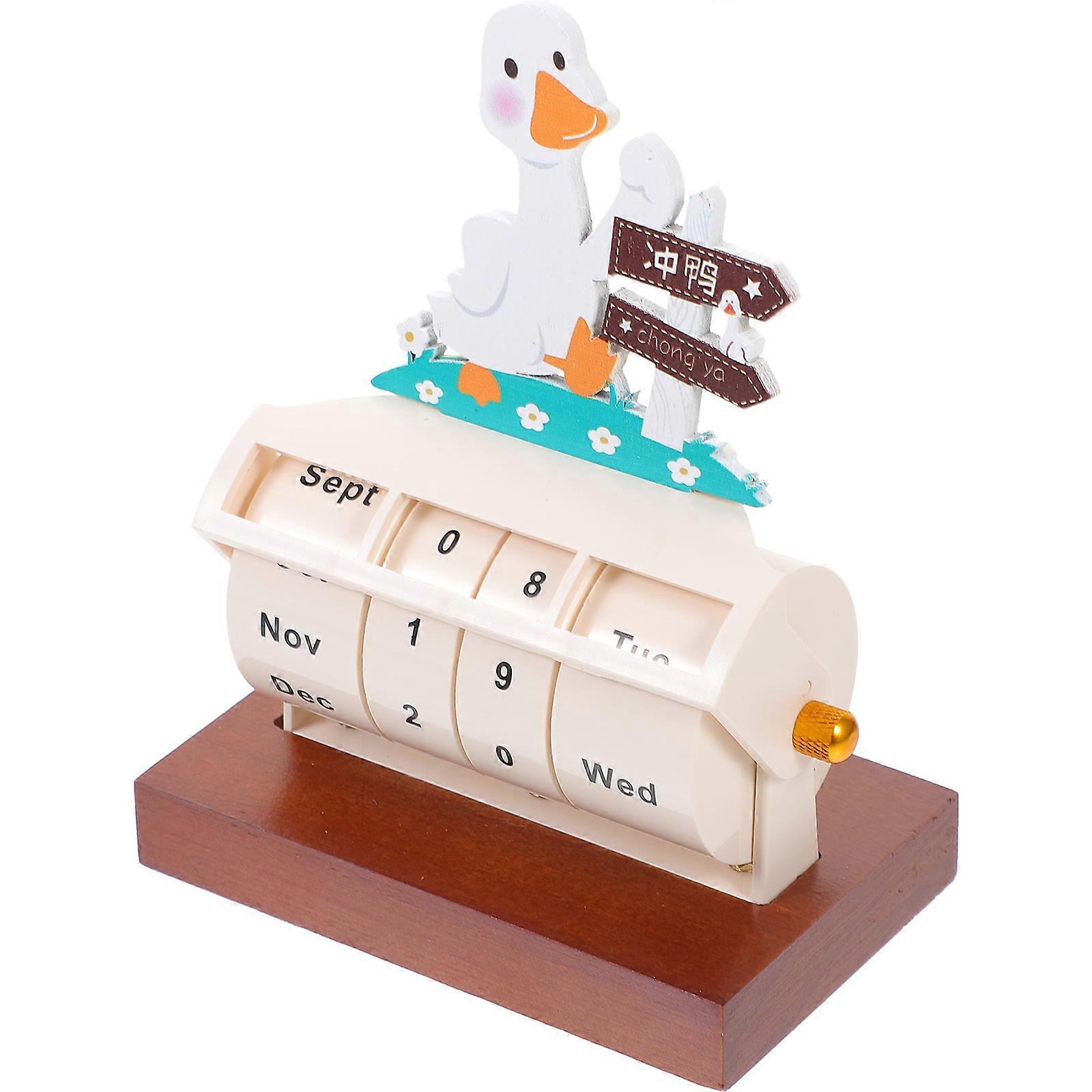 Rotating Cartoon Table Calendar Multi Color Design Ideal For Office Organization Features Date Tracking 1Set