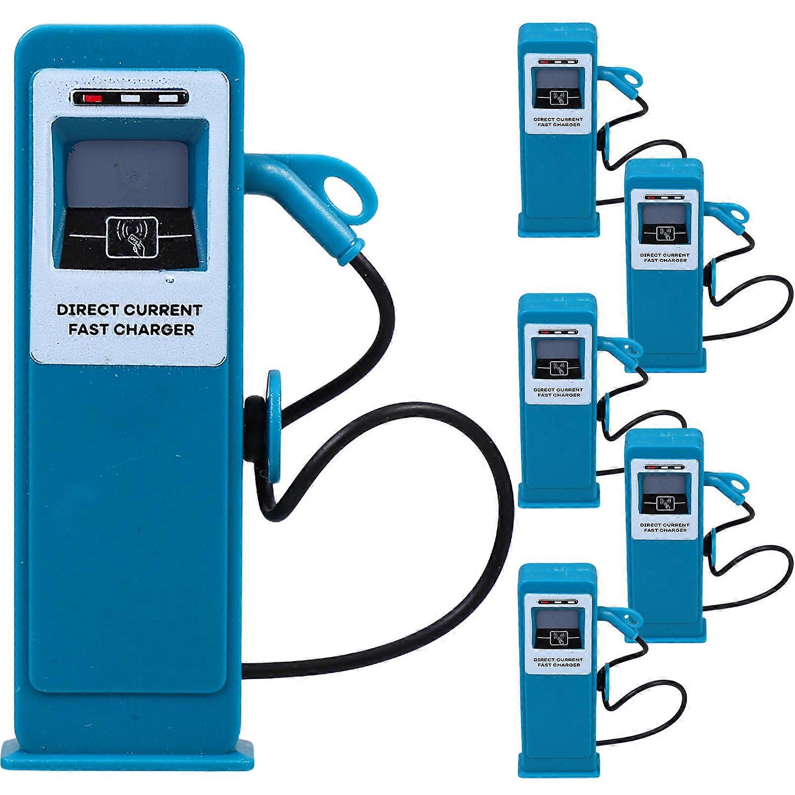 6PCS Simulated Car Charging Station Model for Traffic Scene Playsets – Educational Toy to Spark Interest in Energy Topics and Boost Cognitive Skills