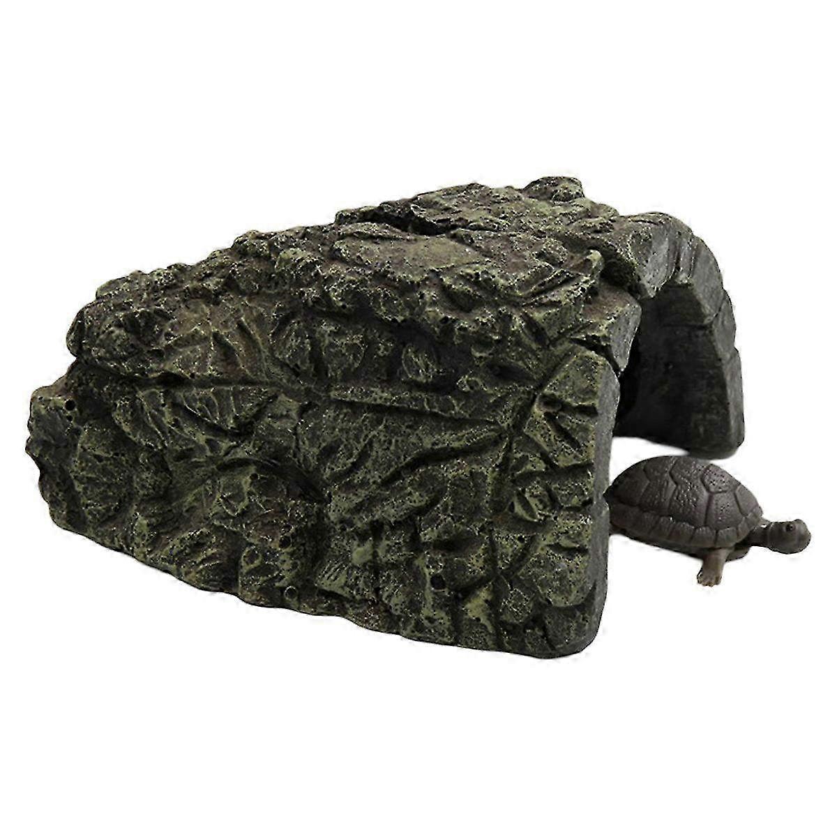 Large Fish Hiding Cave Habitat Decoration - Reptile Basking Hide for Aquarium & Turtle Enclosure, Natural Ornament for Aquatic Life