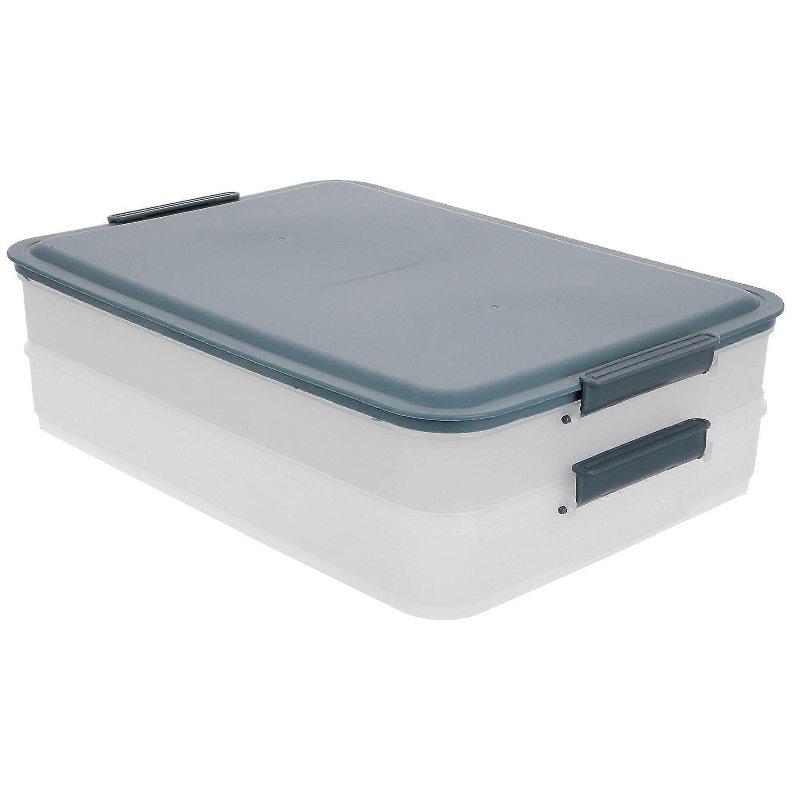 1 Pc Household Sealed Dumpling Box Versatile Creative Food Tray (Ink Blue)