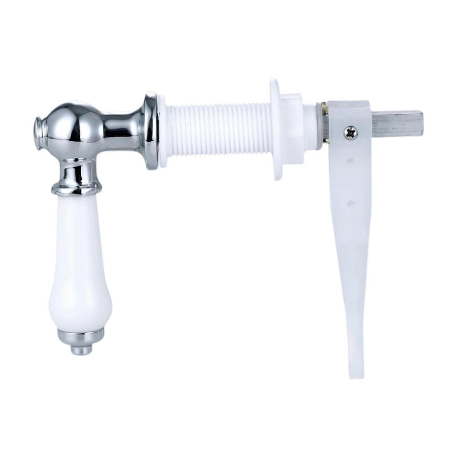 Toilet Flush Handle Cistern Lever Replacement Easy Install Silver Finish Fits Most Toilet Tanks
