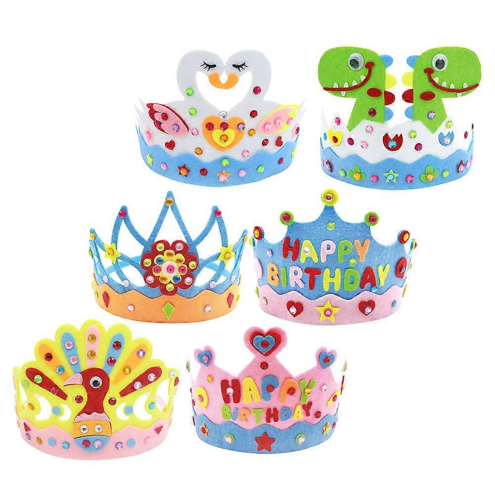 Crown Decorating Kit 6Pcs DIY Accessories For Birthday Parties And Photo Sessions In Multi Cloth