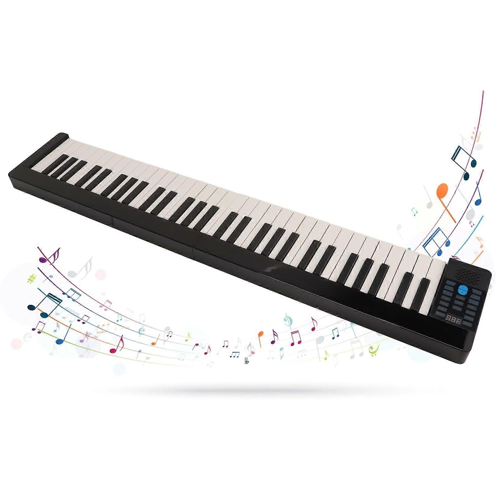 Foldable Digital Piano 61 Keys Full Size Smart Bluetooth MIDI Portable Electric Piano for Beginners 100‑240V EU Plug 