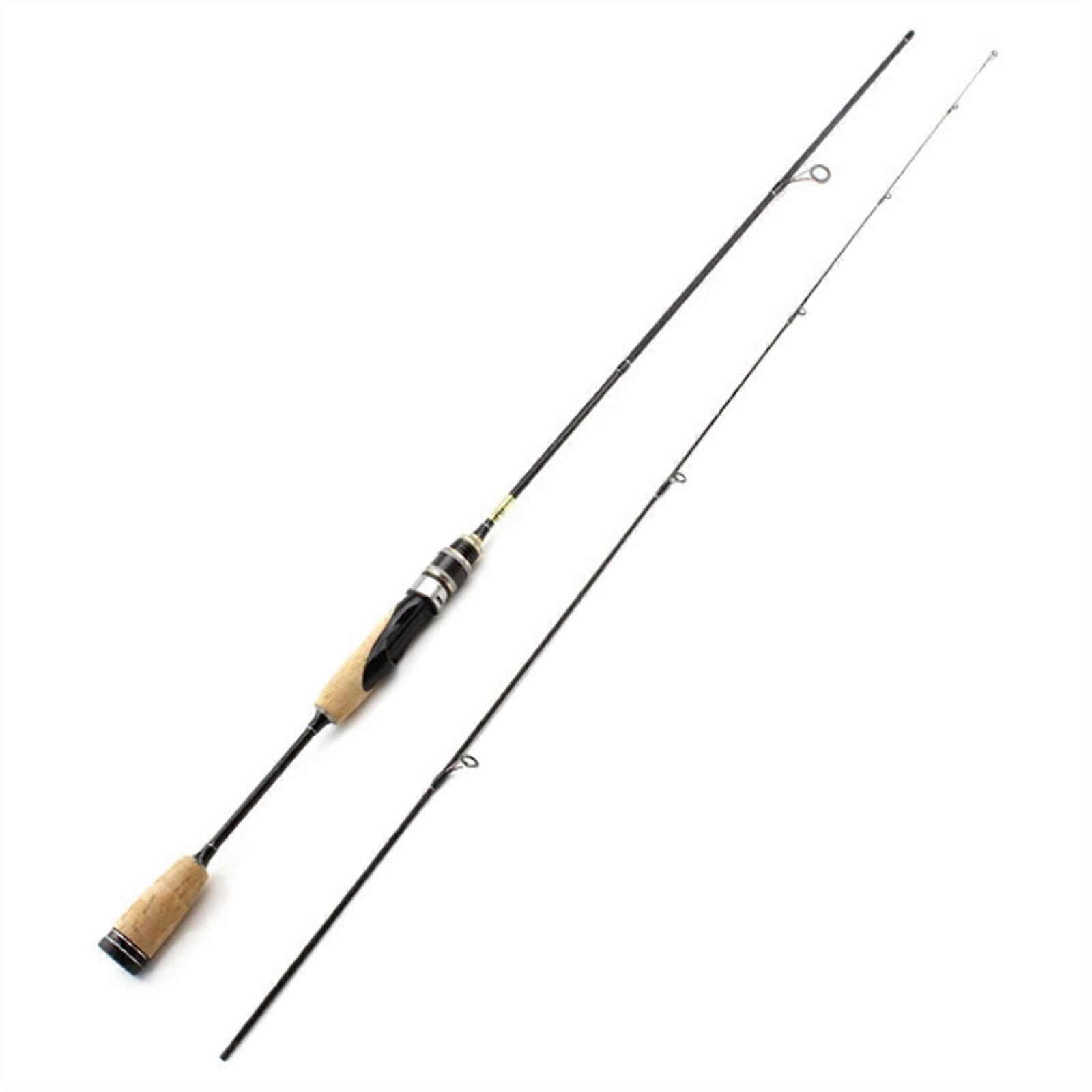 "Angelrute 1,68 m Teleskop Carbonrute Ultraleichte 2–6 g 3–7 lb Schnur Holzgriff Grau"