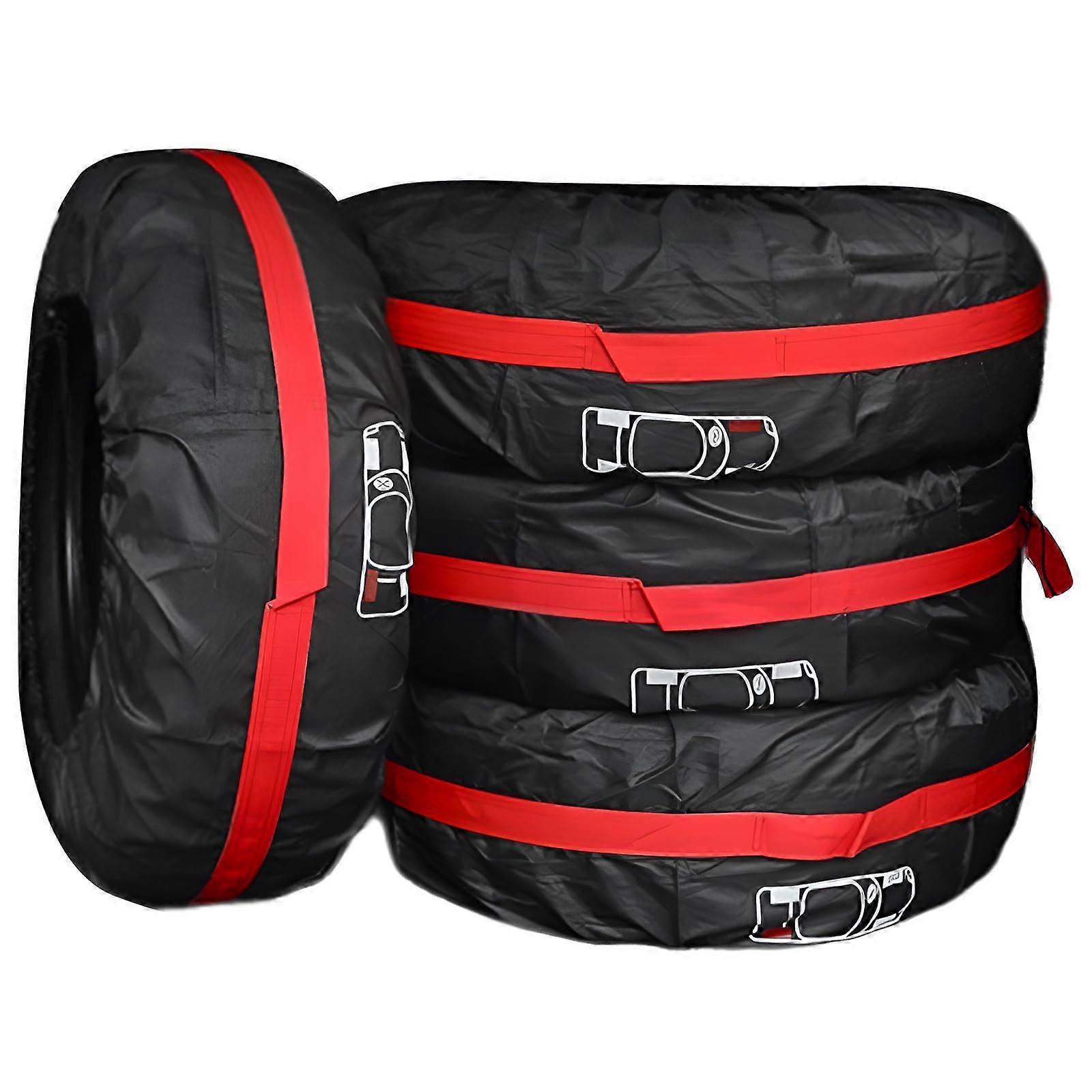 Set of 4 Tyre Bags 18-22 Inch Waterproof Dustproof Tyre Storage Covers Black for Clean Transport and Diameter 80 cm Compatibility