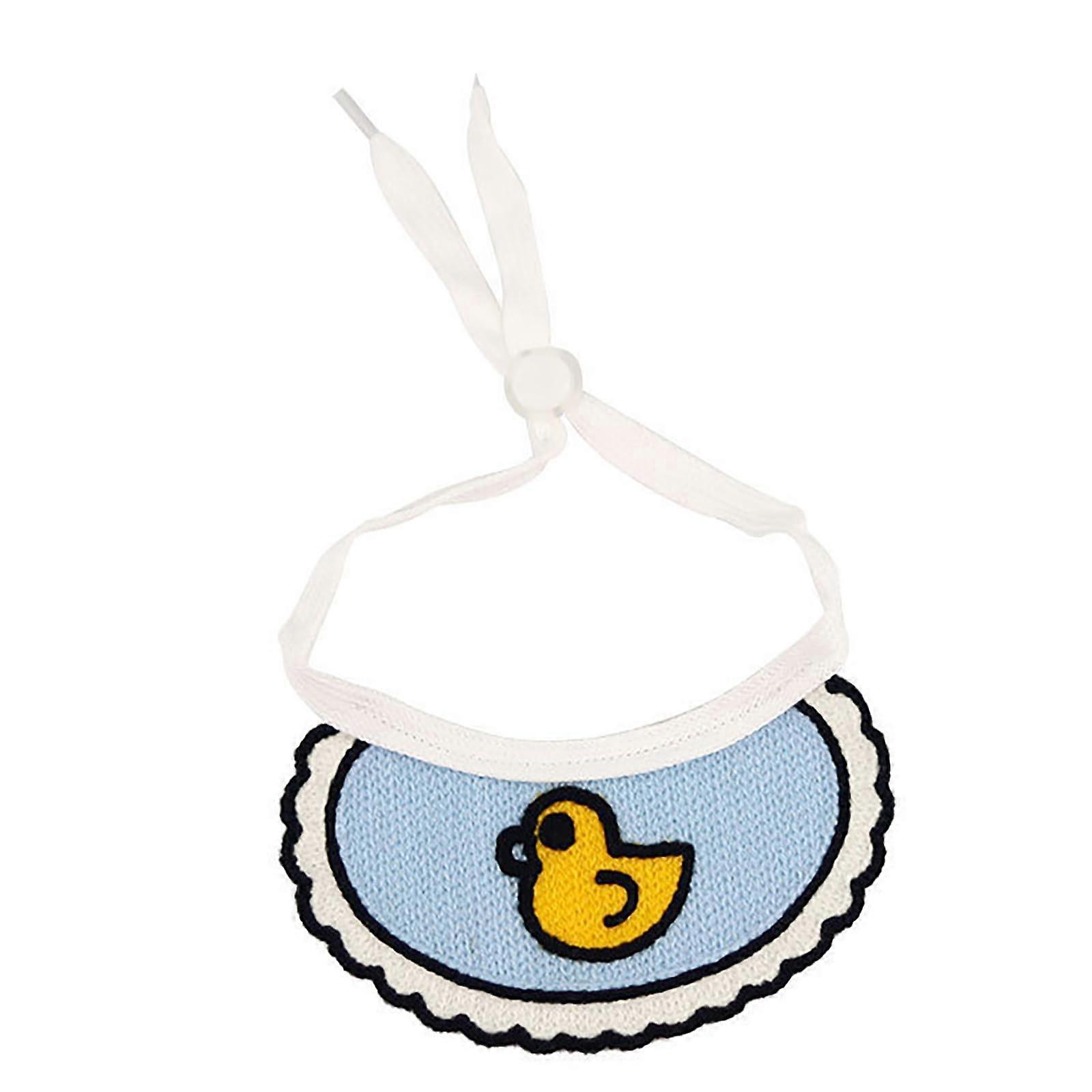 Saliva Bib Hand-Woven Cartoon Pet Bib, Adjustable, Embroidered Pattern, One Color, A5 Size