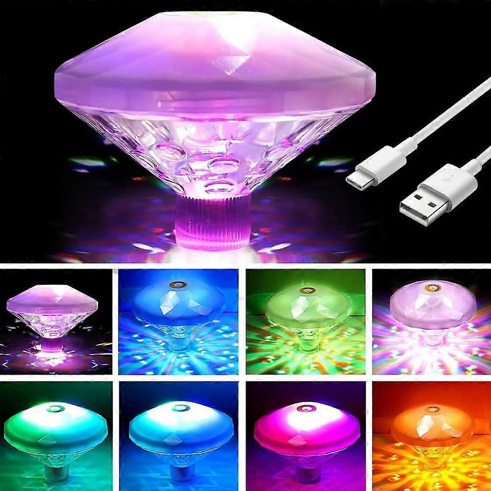 Floating Pool Lights, 8 Modes LED Bath Lights, Waterproof Underwater Disco Light