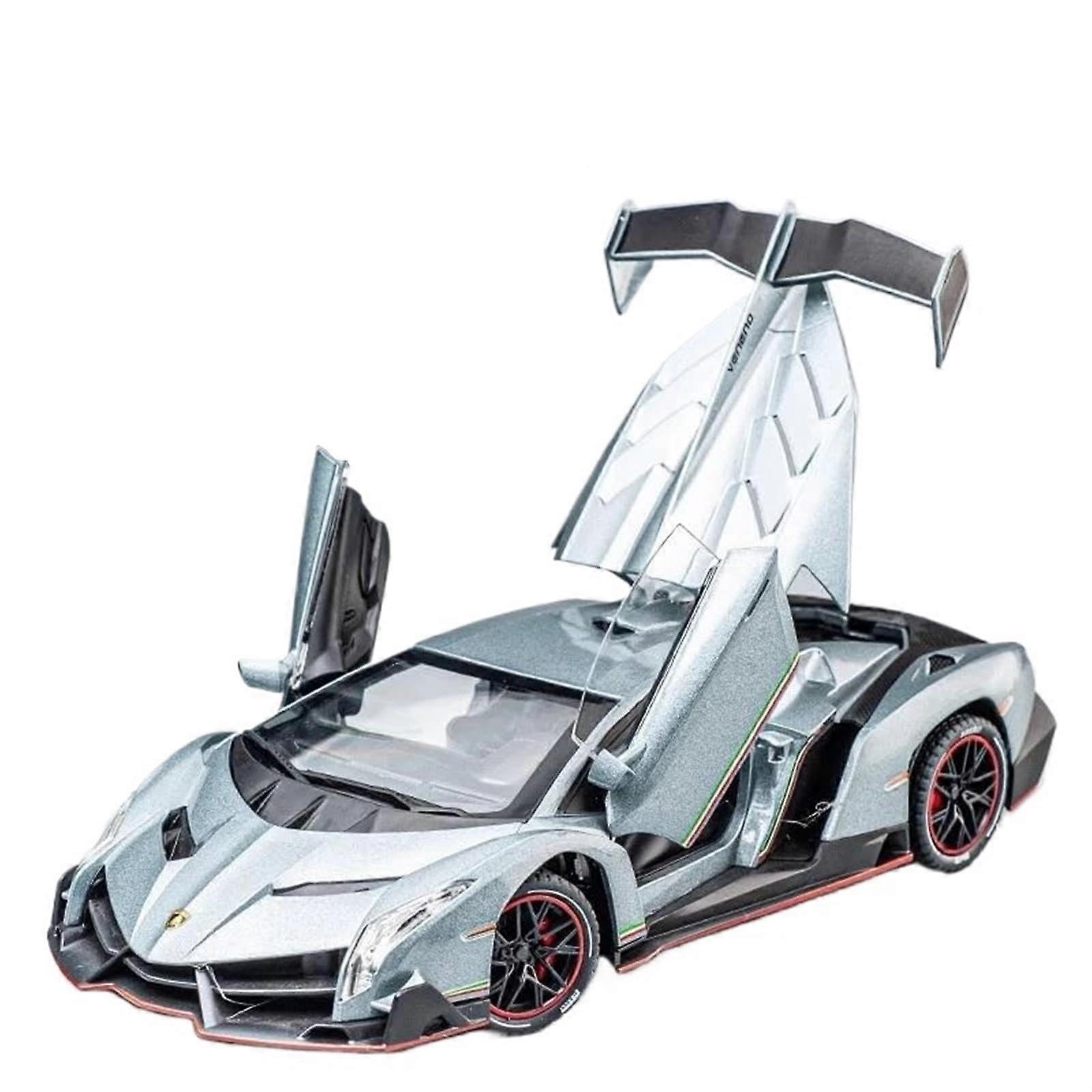 Scale Car 1:24 Lamborghini Veneno Die-Cast Alloy Model With Sound And Light For Collecting Colour A