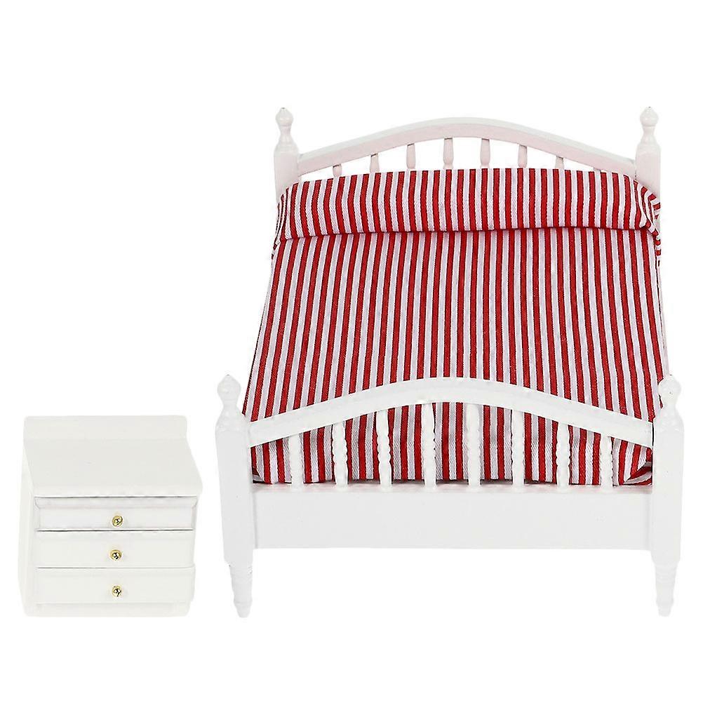 Mini House Furniture Model 1 Set Plastic Bedside Table for Decoration 6.5 x 3.5 Inches