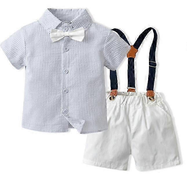 Sommer gutter skjortestropper shorts todelt sett