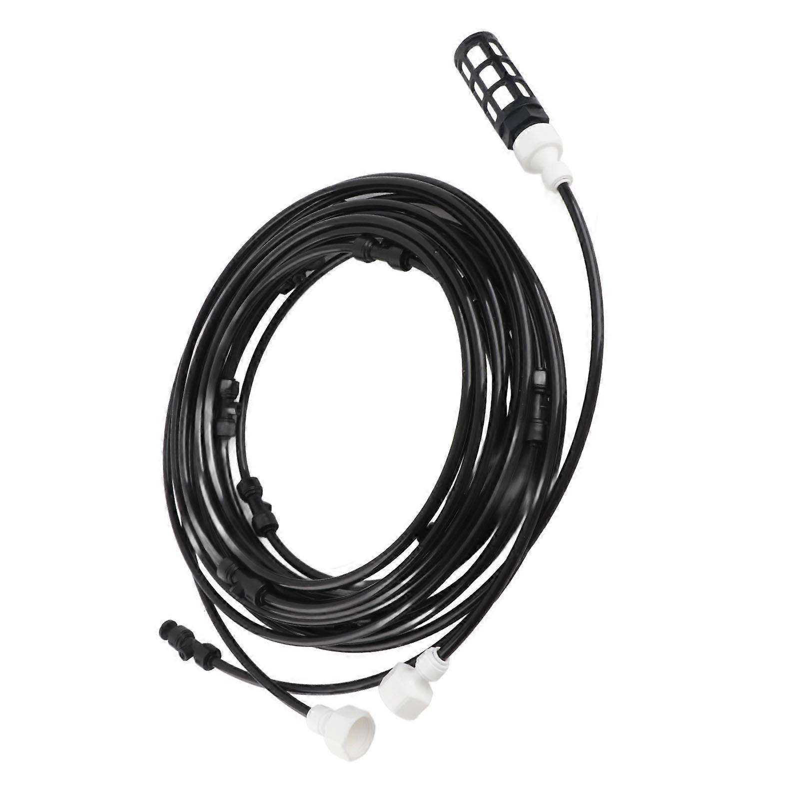 Outdoor Misting System 29.5ft Hose with Pump Filter Nozzles Kit