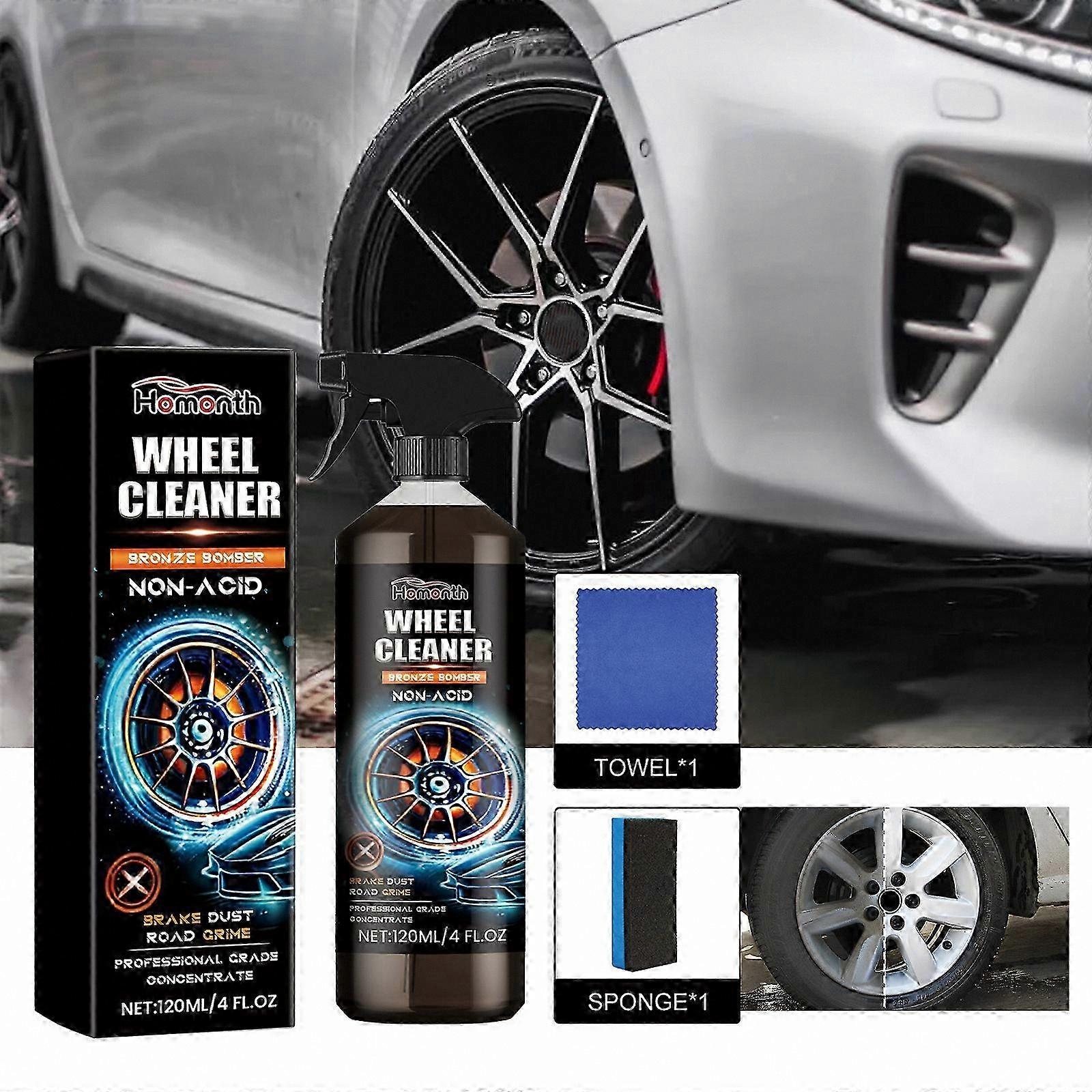 All-in-One Wheel and Tire Cleaning Solution, Non-Acidic Formula for Professional Results