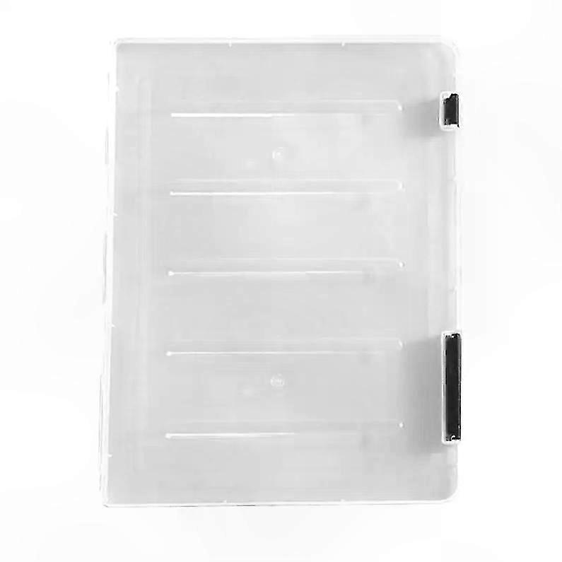 Transparent Plastic Storage Box for A4 A5 Documents with Portable Clip and Buckle Design Multi Color Random