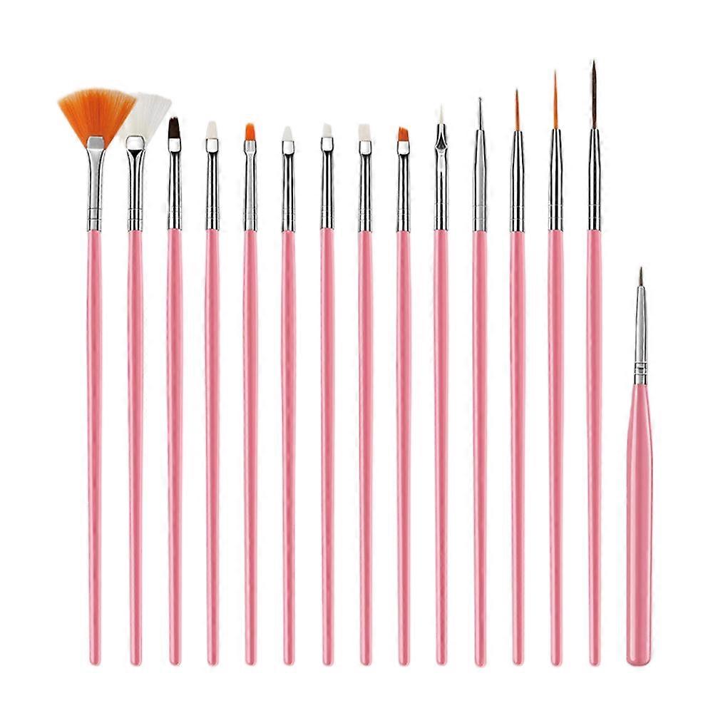 Nail art pen set, 15 different types, long plastic pen barrels for easy operation