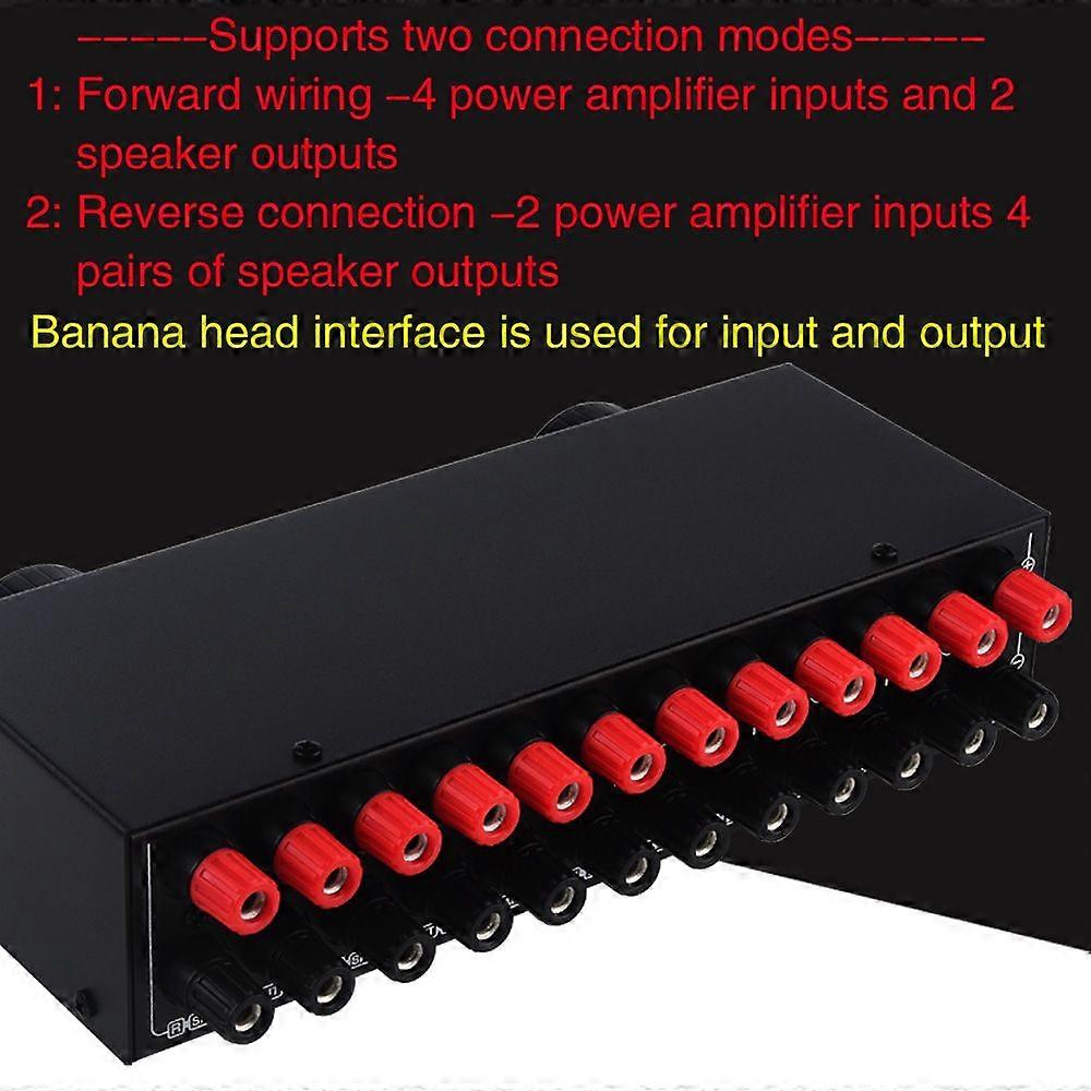 LYNEPaUalO Amplifier Speaker Selector Switch Switcher 4 Input 2 Output or 2 In 4 Out Power Amplifier Speaker Selector Switcher 300W Per Channel Speake