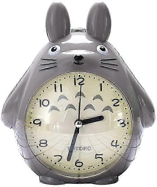 Wekity For Totoro 테마, 스누즈 기능 침묵 및 LED 야간 조명 시계 어린이 십대 및 친구를 위한 최고의 선물, 회색