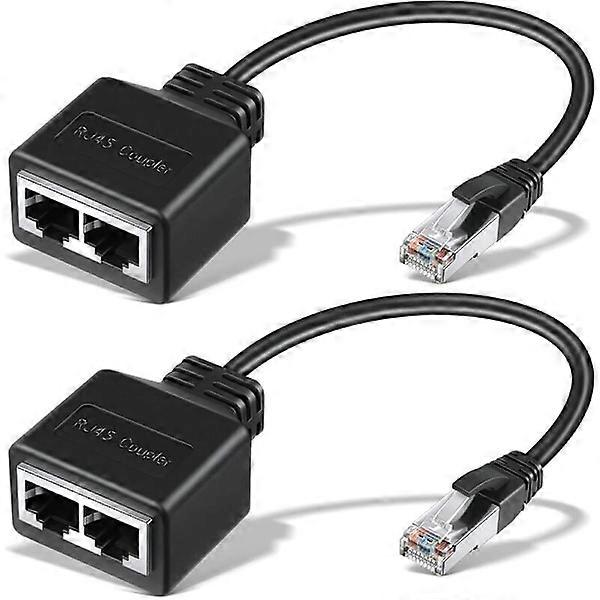 RJ45 Ethernet Cable 2 Pcs Network Adapter Ethernet Splitter Adapter Ethernet Extension Dual Network Splitter Cat5 Cat6 Cat7