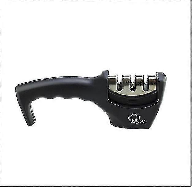 Black Knife Sharpener 3 Stages Professional Kitchen Sharpening Ston...