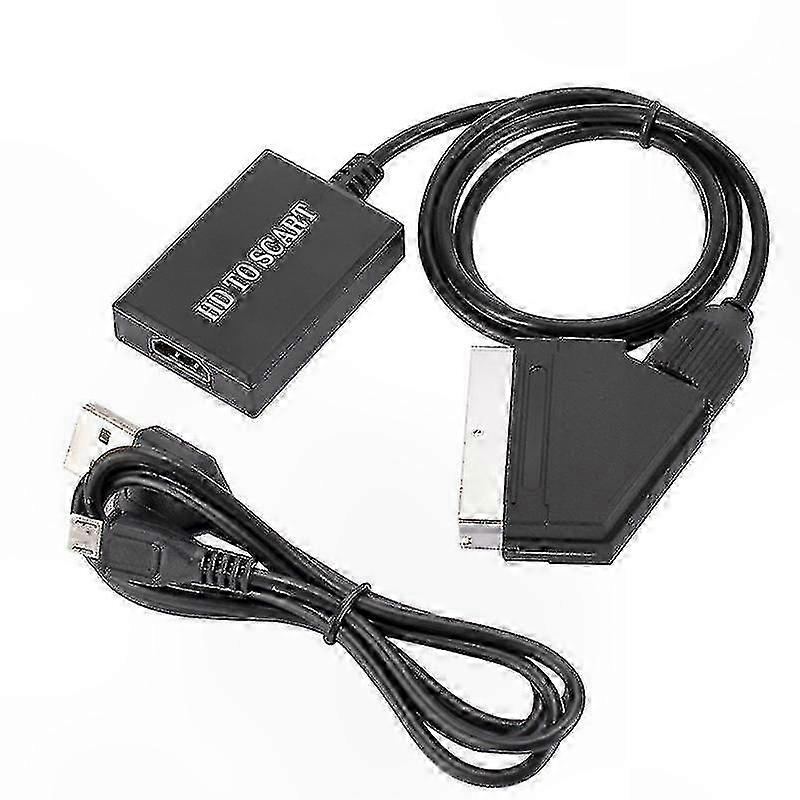 HDMI to SCART Adapter with 1080p Video and o Support for TV DVD Player Set Top Box Media Devices