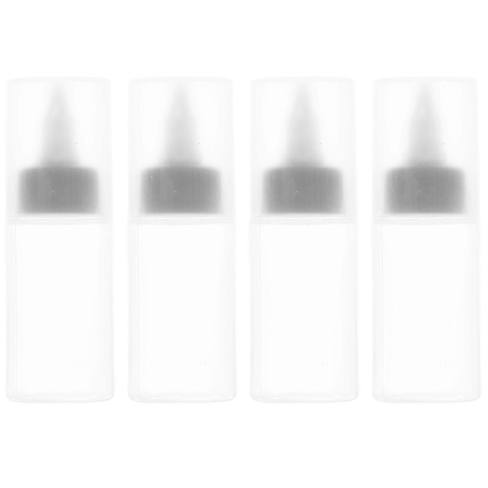 Kitchen Sauce Bottle Ketchup Squeeze Bottles Easy Dispensing Of Condiments For Kitchen Users 40ml Black Round 4Pcs