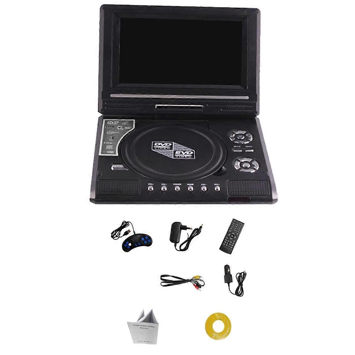 DVD Player 7.8 Inch Multimedia Digital CD Players 270 Degree Rotation Screen with Remote Control Su