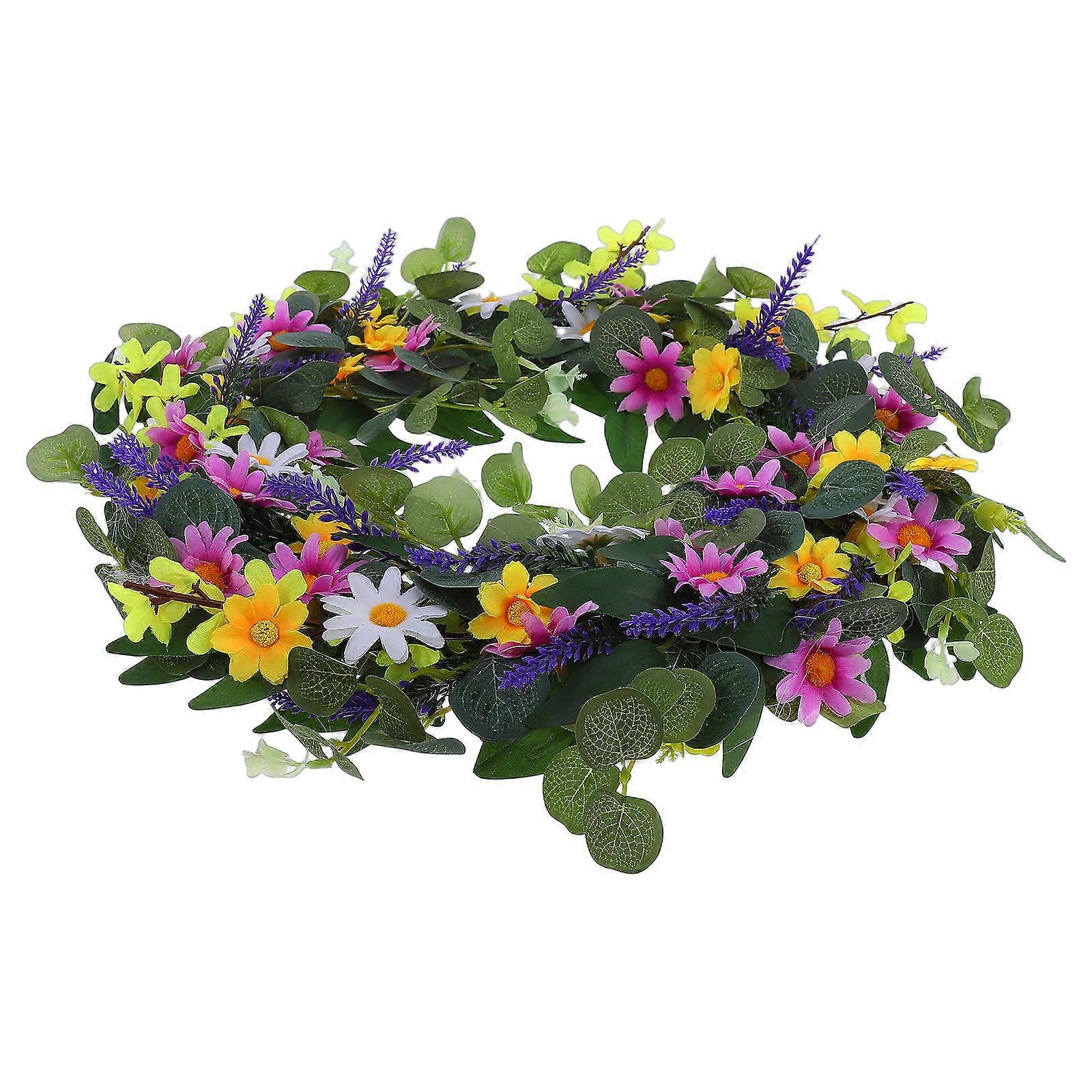 Easter Wreath for Door Decor with Cute Design and Realistic Greenery Made of Polyester Fabric and