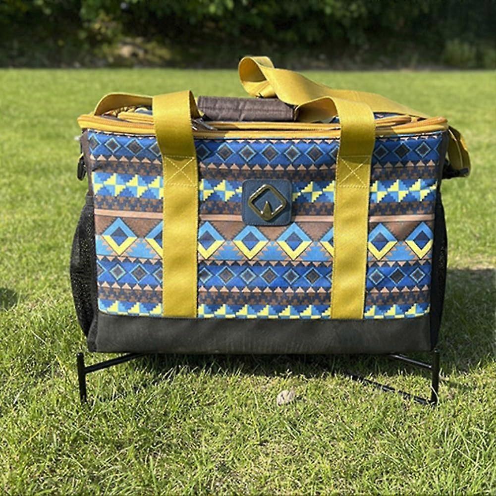Portable Camping Cooler Stand Foldable Metal Frame Ice Box Rack Multifunction Storage Bin For Travel Picnic Outdoor