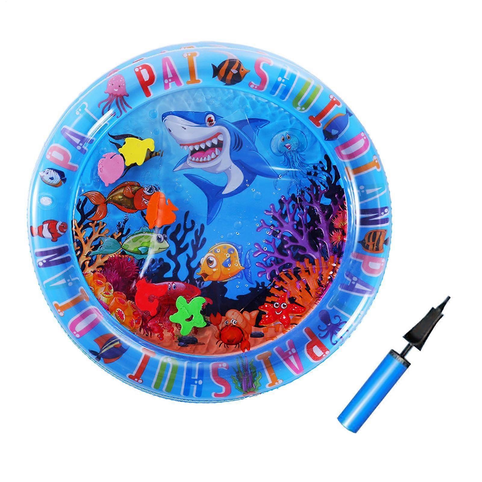 Cat Water Bed NonSlip Play Pad With Floating Fish Inflatable Pet Exercise Pad For Small Breeds Kitten 65x65x3cm