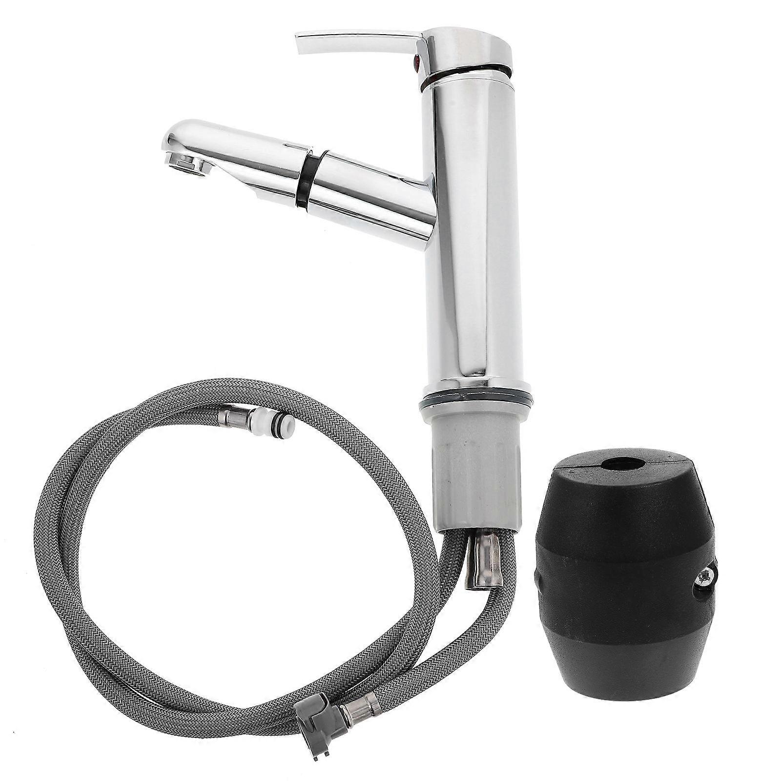 Single Hole Bathroom Faucet with Bubble Aerator for Water Saving and No Spatter Assorted Color ABS and Stainless Steel