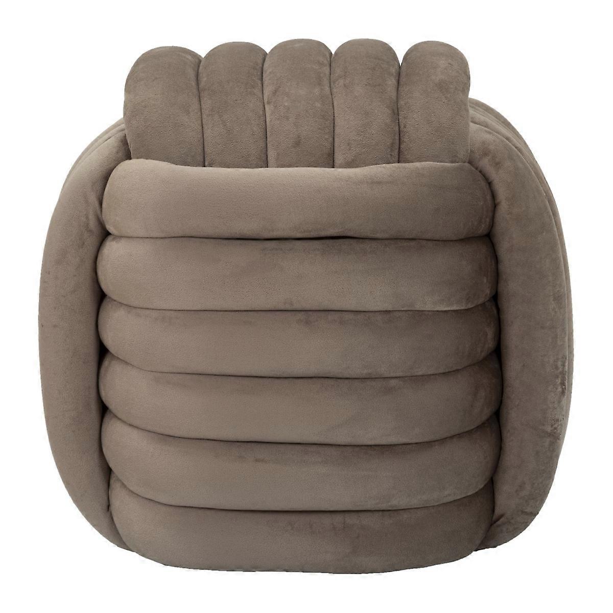 Pouf Gomitolo 4, Gris, Coton, 45x45x45 cm