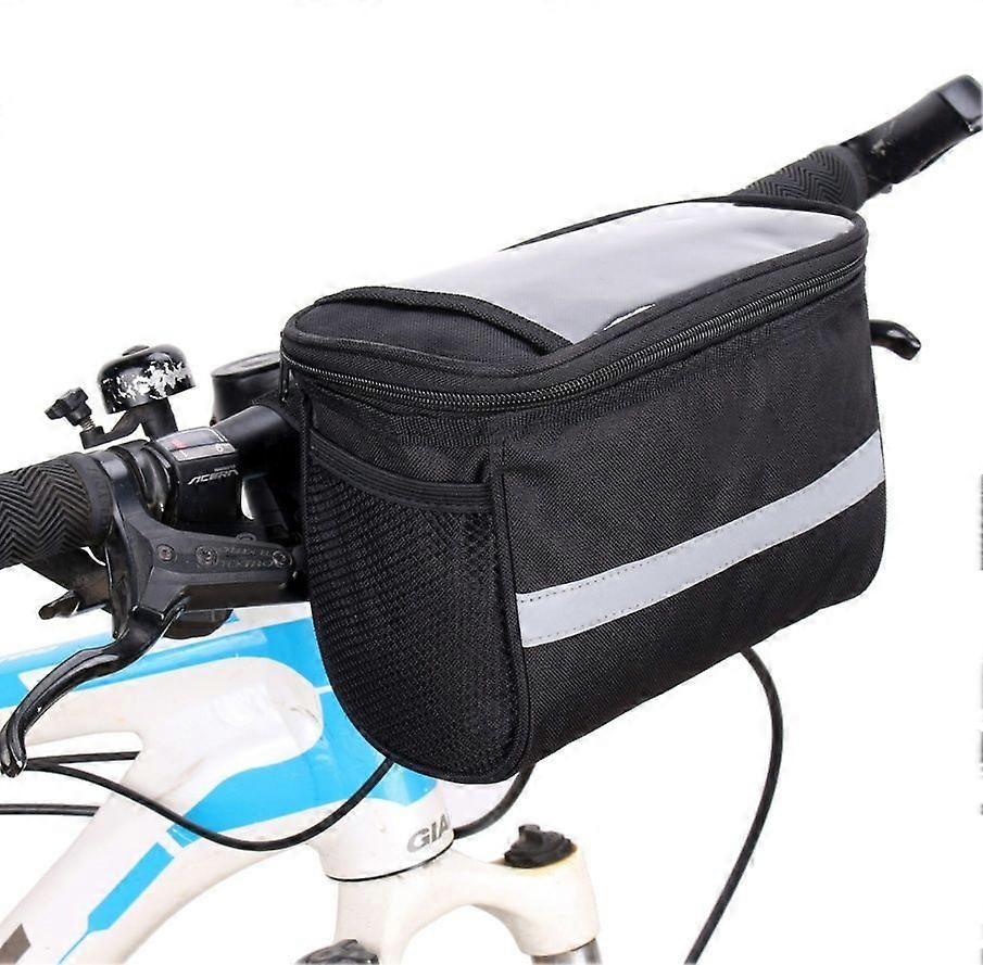 Bike Handlebar Bag Waterproof Bicycle Phone Mount (Gray)